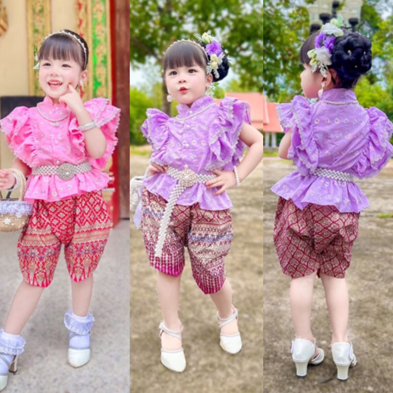 ชุดไทยเด็กหญิง ใส่ไปโรงเรียน ออกงาน สวยมากๆค่ะ(ไม่รวมเครื่องประดับ)