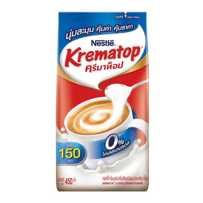 Nestle krematop 450g. fl เนสเล่ ครีมาท็อปส์ ครีมเทียม 0% โคเลสเตอรอล