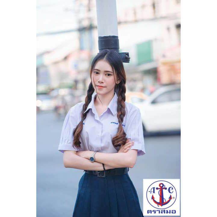 เสื้อนักเรียนหญิงม.ปลายตราสมอ เตรียมชายโค้ง
