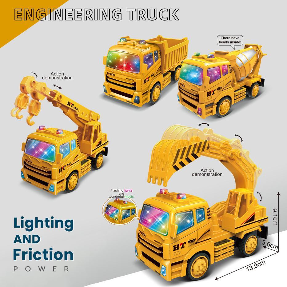 [พร้อมส่ง]รถของเล่น รถก่อสร้าง  รถบรรทุก  รถโม่ปูน Engineering series car มีเสียง มีไฟ มีหลายแบบให้เลือกได้