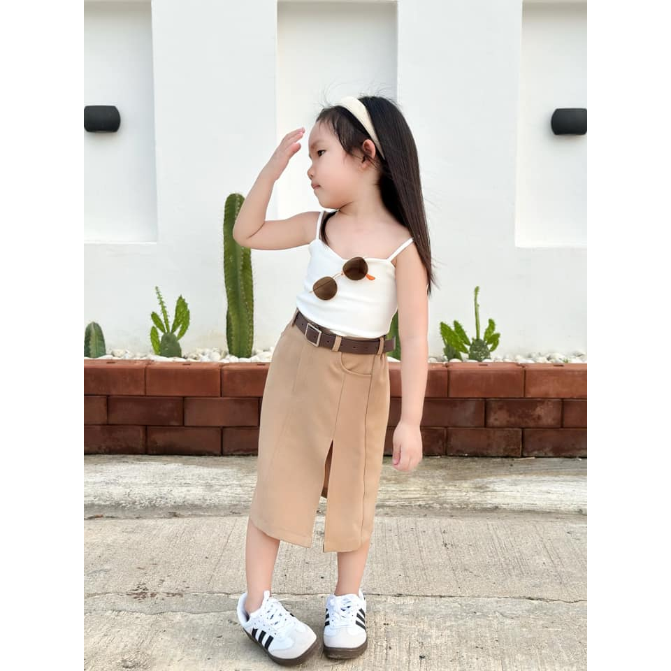 Set 3 ชิ้น เสื้อ+กระโปรง ฟรีเข็มขัด (NN2191)