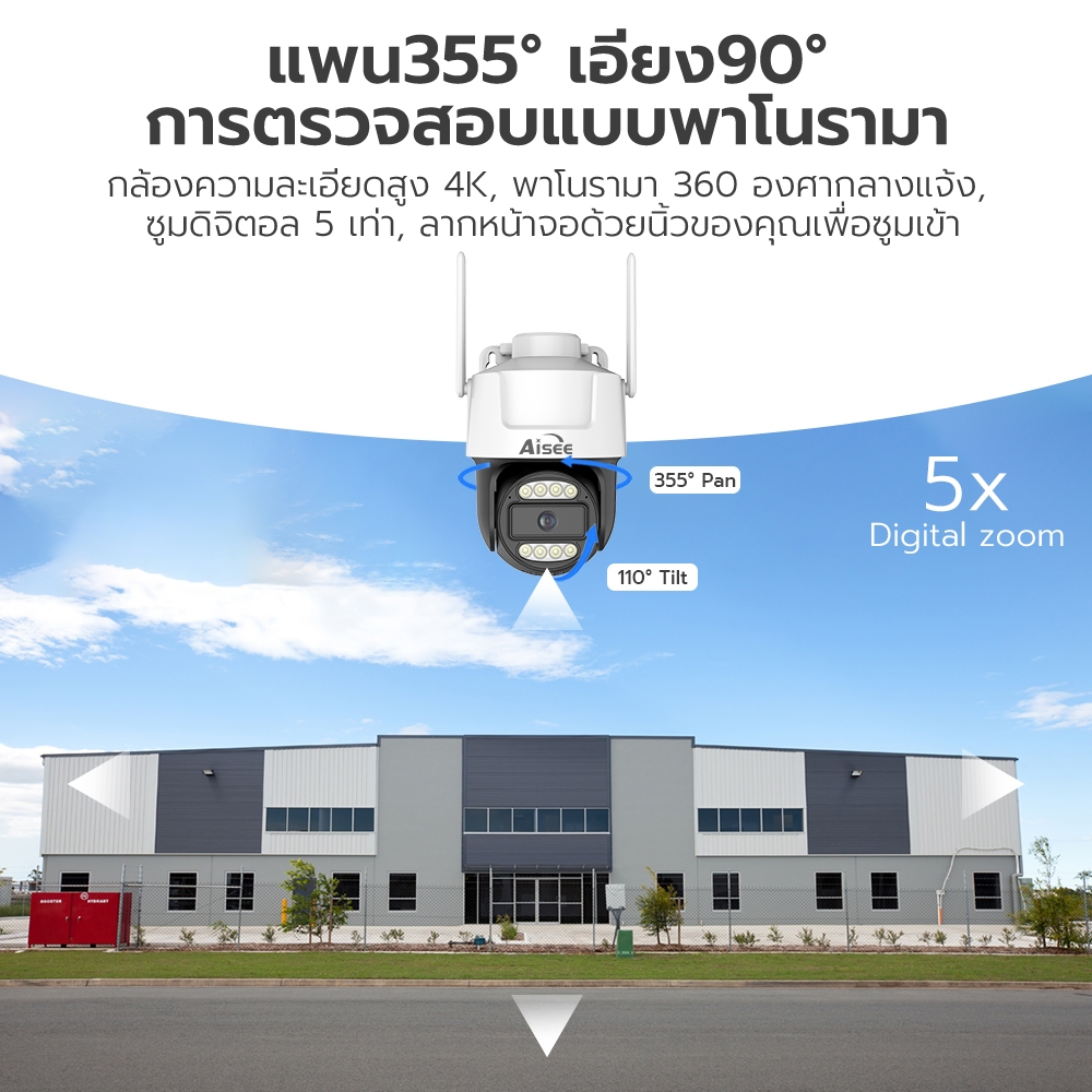 กล้องวงจรปิด ใส่ซิม 4G HD 4K กล้องใส่ซิม กลางคืนภาพเป็นสี กล้องวงจรปิด wifi ไม่มีเน็ตก็ใช้ได้