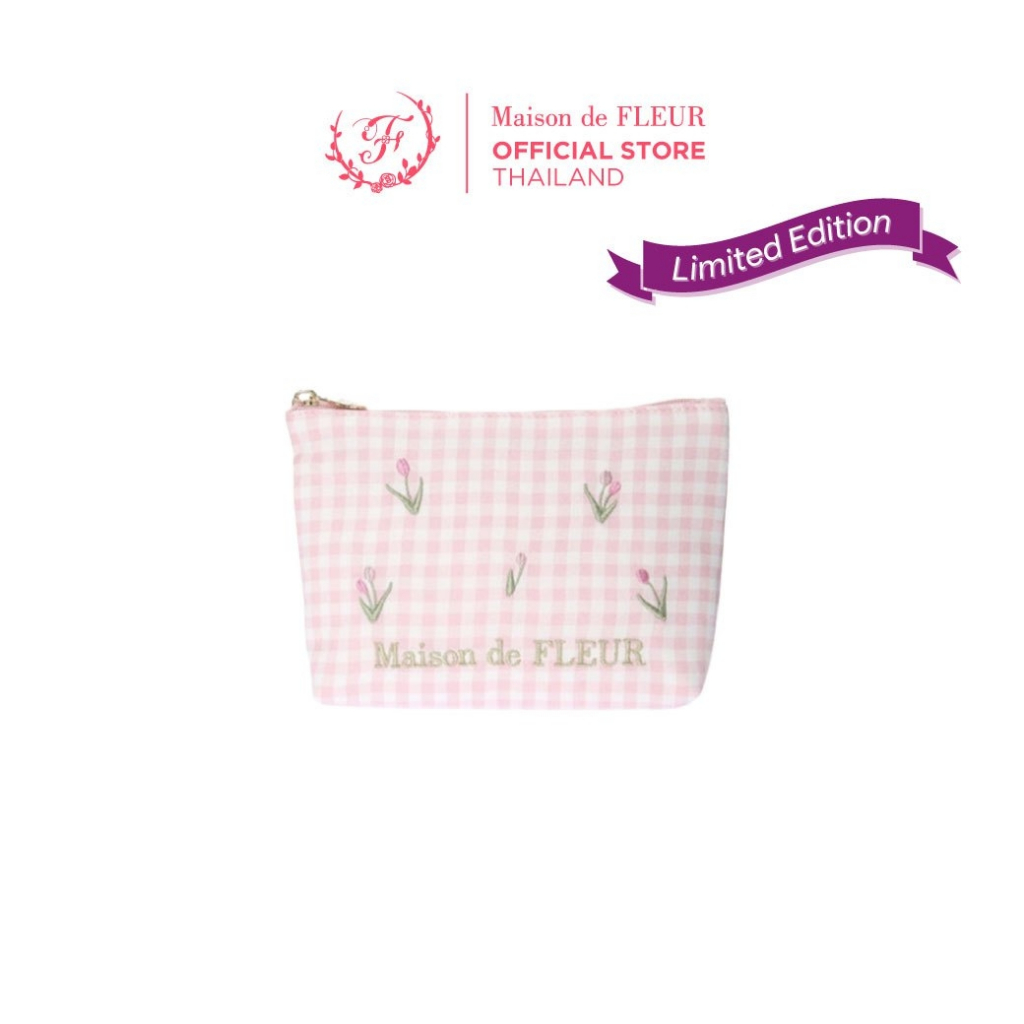 [New Collection] Maison de FLEUR - Tulip Embroidered Mini Pouch