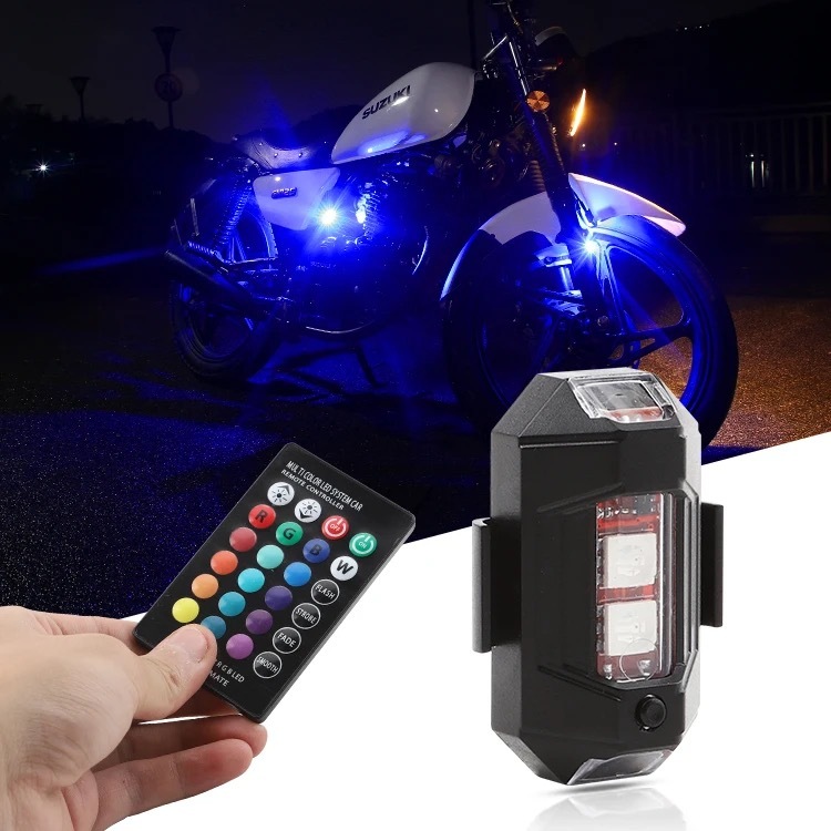 ไฟเตือนไฟ LED แบบชาร์จไฟได้, 7 สี, ชาร์จ USB, เหมาะสำหรับรถจักรยานยนต์, โดรน, และเครื่องบิน, พร้อมไฟ รถ
