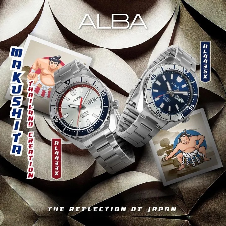 ALBA Automatic Makushita Thailand Creation Sumo นาฬิกาข้อมือผู้ชาย สายสแตนเลส รุ่น AL4433X / AL4435X
