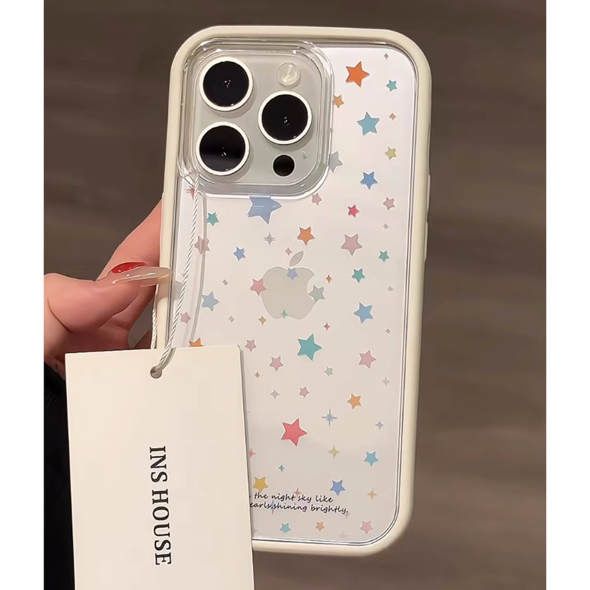 จัดส่ง24ชม iPhone 15 14 13 12 11 Pro max case for เคสไอโฟน11 บางเบาพกพาง่าย แฟชั่น โปร่งใส การ์ตูน ดวงดาว case