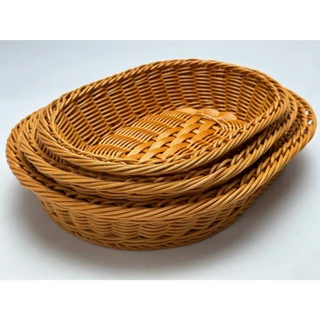 Forward ตะกร้าหวาย ถาดสาน ทรงวงรี วัสดุหวายเทียม มีให้เลือก3ขนาด rattan basket รหัสสินค้า RA-JY24-117/119