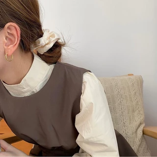 earika.earrings - two tone hoop ต่างหูห่วงก้านเงิน ชุบทองคำขาว/ทอง เหมาะสำหรับคนแพ้ง่าย