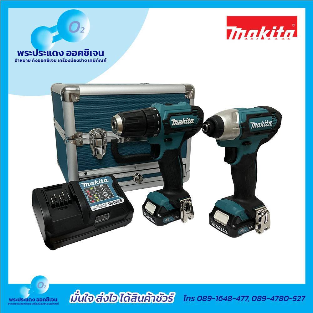 ายละเอียดสินค้า MAKITA ชุดสว่านกระแทกไร้สาย CLX228X1 COMBO KIT HP333DZ+TD110DZ+BOX 12V MAX CLX228X1 