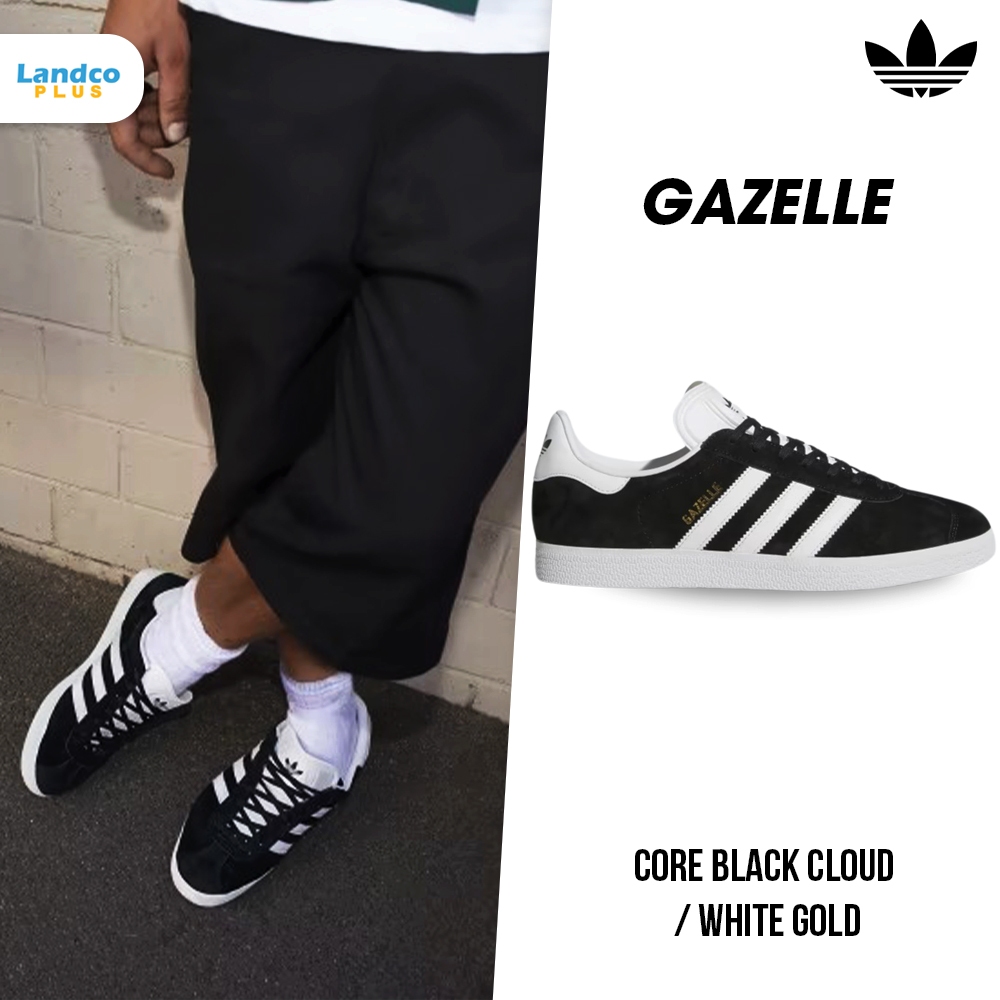 Adidas อาดิดาส รองเท้าผ้าใบ รองเท้าแฟชั่น UX Gazelle Core Black Cloud White Gold BB5476 (3800)