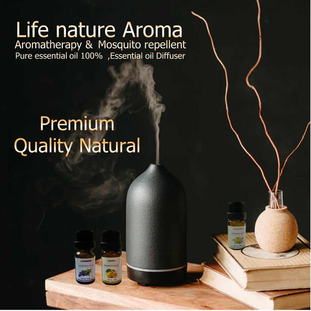 Life Nature  น้ำมันหอมบริสุทธ์ (Pure Essential Oil) สกัดจากธรรมชาติ ไร้สารเคมี ไม่มีแอลกอฮอล์ ใช้กับเครื่องอโรม่า