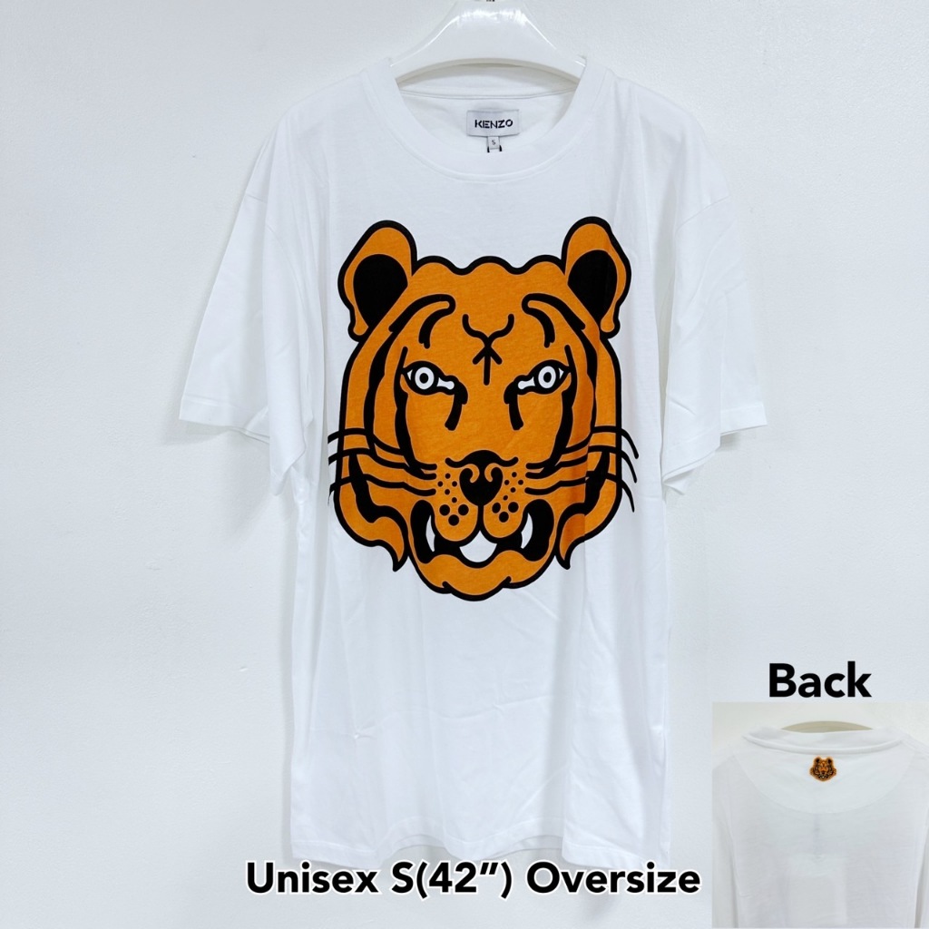 ลดหนักมาก Kenzo t-shirt x WWF tee unisex S oversize สีขาว เคนโซ ของแท้ หน้าเสือ โอเวอร์ไซส์ ผู้หญิง 