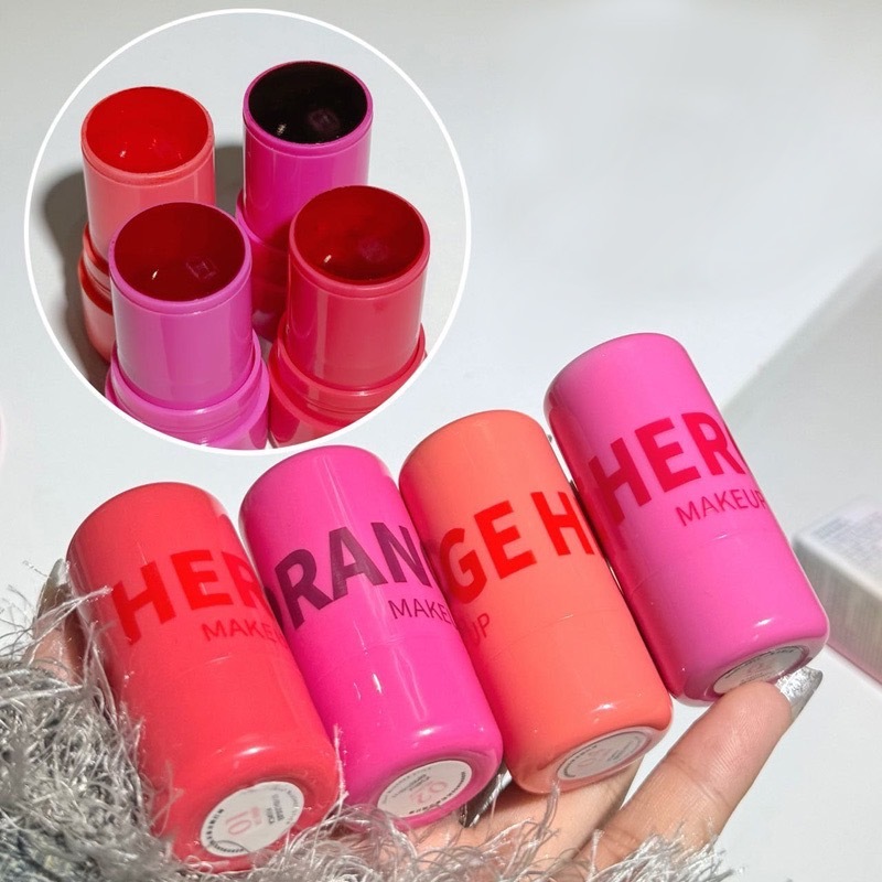 M444 Herorange บลัชออนเนื้อเจลลี่ แบบแท่ง สีสวย ดูเป็นธรรมชาติ กันน้ำ ติดทนนาน