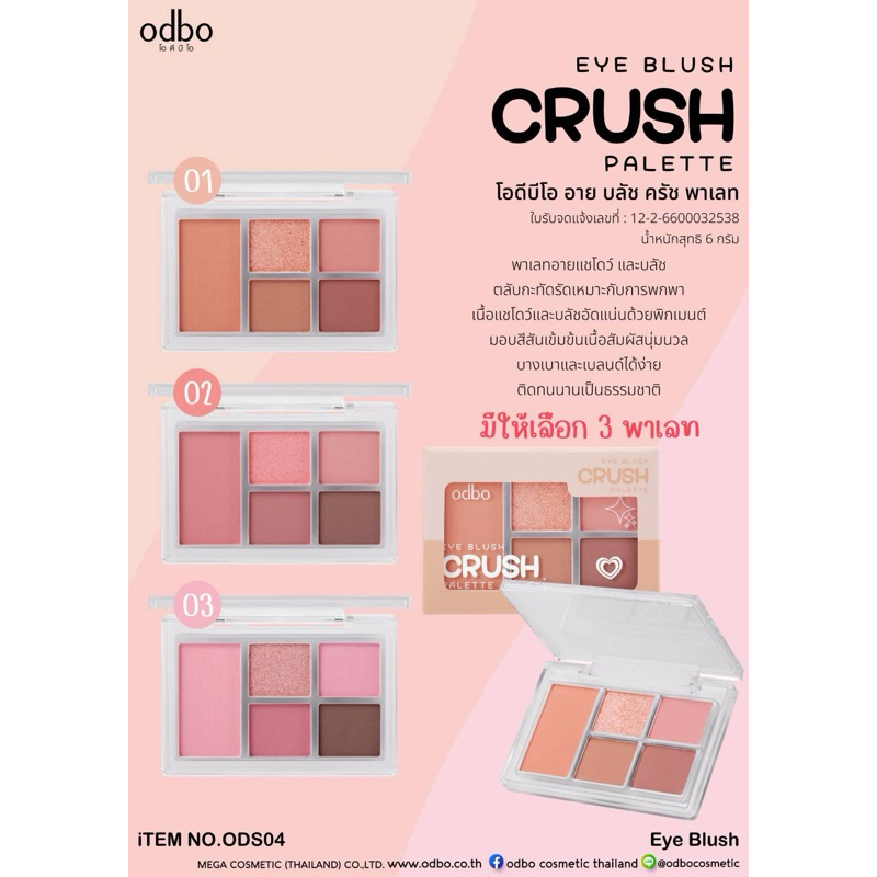 ODS04 EYE BLUSH CRUSH PALETTE โอดีบีโอ อาย บลัช ครัช พาเลท