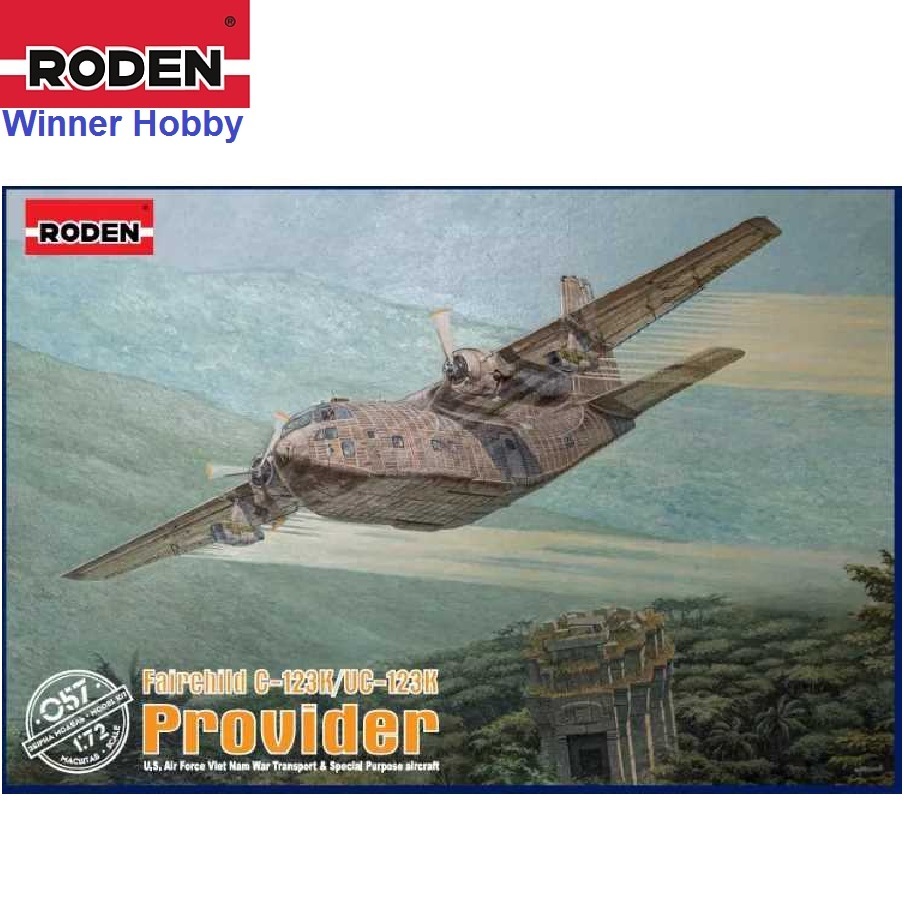 โมเดลเครื่องบิน Roden 057 Fairchild C-123K / UC-123K scale 1/72