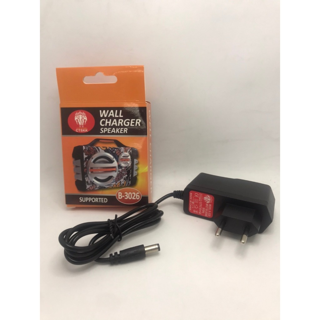 สายชาร์จลำโพง 9V  INPUT : AC100-240V 50/60Hz  OUTPUT : DC9V-2A