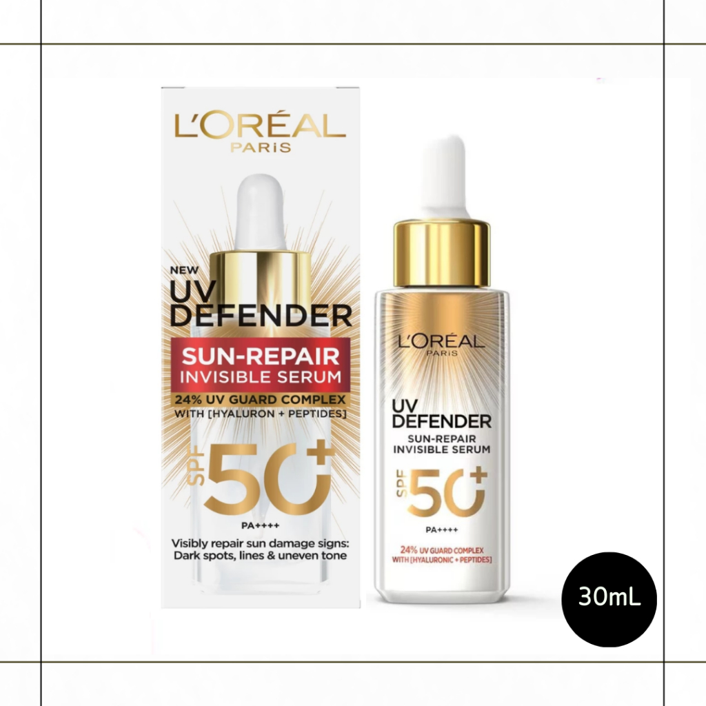 [กันแดดเซรั่ม] Loreal UV Defender Sun Repair Invisible SPF50+ PA++++ ขนาด 30mL (EXP: 02/2027)