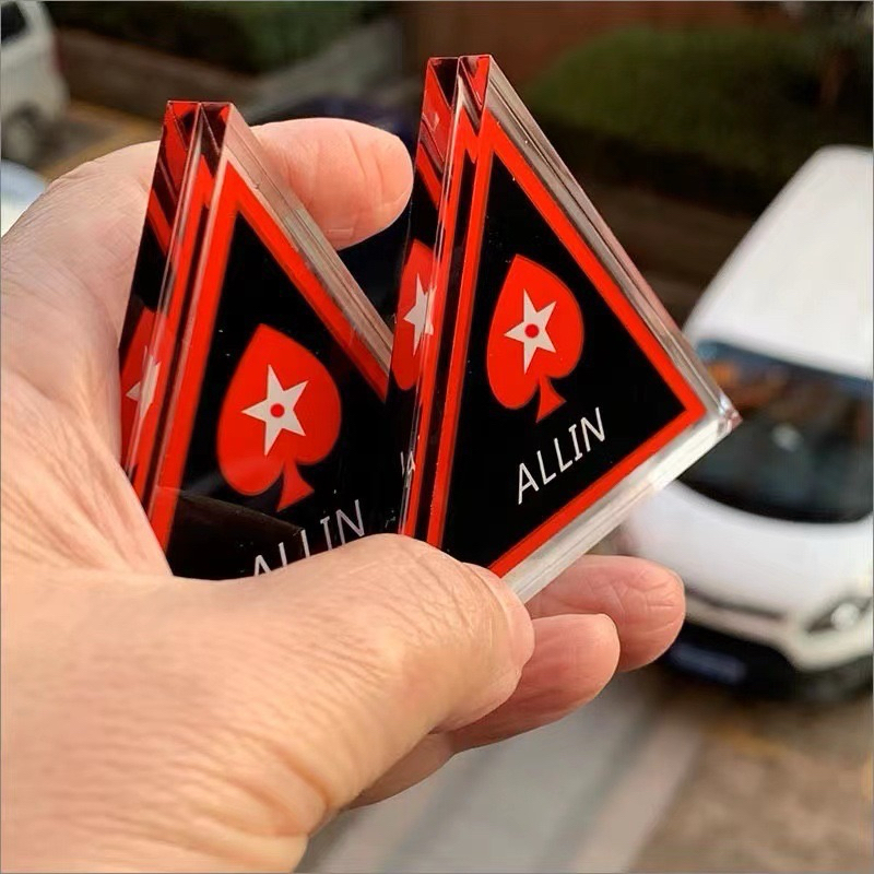[พร้อมส่งจากไทย] อุปกรณ์เสริมสำหรับเกม Texas Hold em ป้าย ALL IN / Dealer แผ่นป้าย อะคริลิค