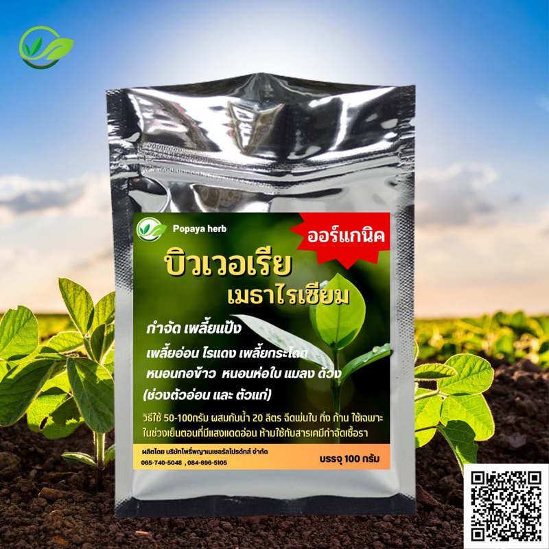 บิวเวอร์เรีย + เมธาไรเซียม 🪴 100g. 🐛 จุลินทรีย์กำจัดแมลงศัตรูพืช
