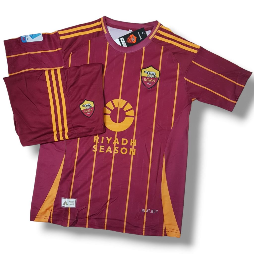 ชุดฟุตบบอล โรม่า รุ่นใหม่ลา่าสุด 2024/25 ชุดผู้ใหญ่ คอกลม ไซส์ M .L .XL. (เสื้อพร้อมกางเกง)