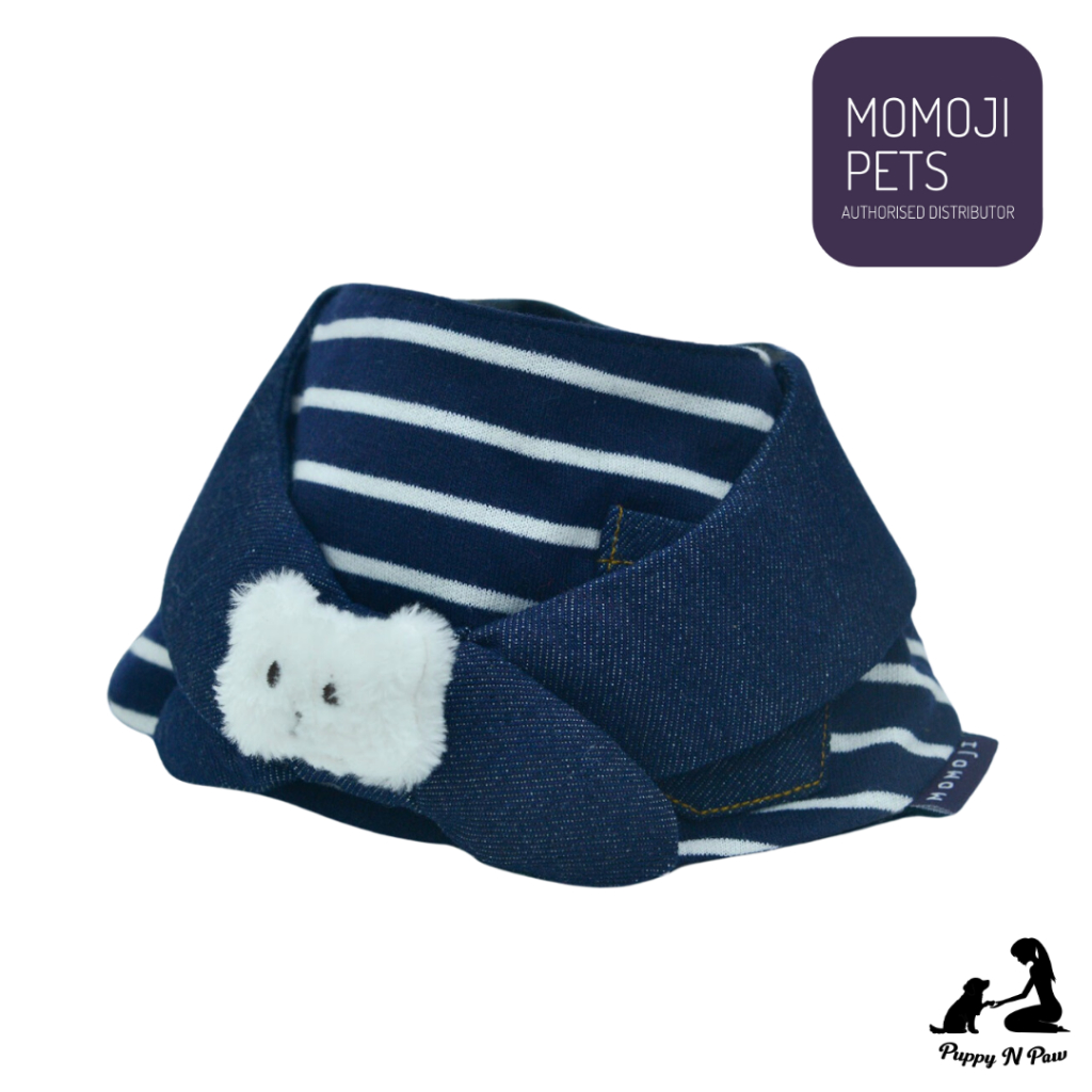 Momoji Bear Michael Blue Pet Bib ชุดสุนัข ชุดแมว