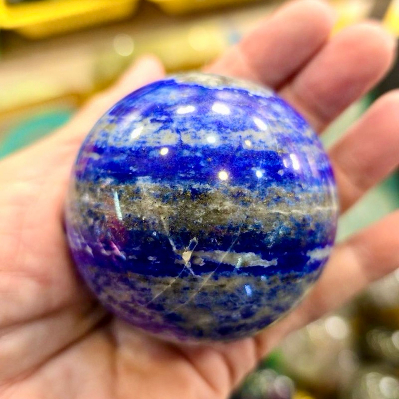 ✨LAPIS LAZULI ลาพิสลาซูลรี่กลม 4cm,5cm แร่ธรรมชาติ หินแท้หินแห่งพลังอำนาจค้าขาย ฮวงจุ้ย เหมาะกับทุกราศี - รูปที่ 7