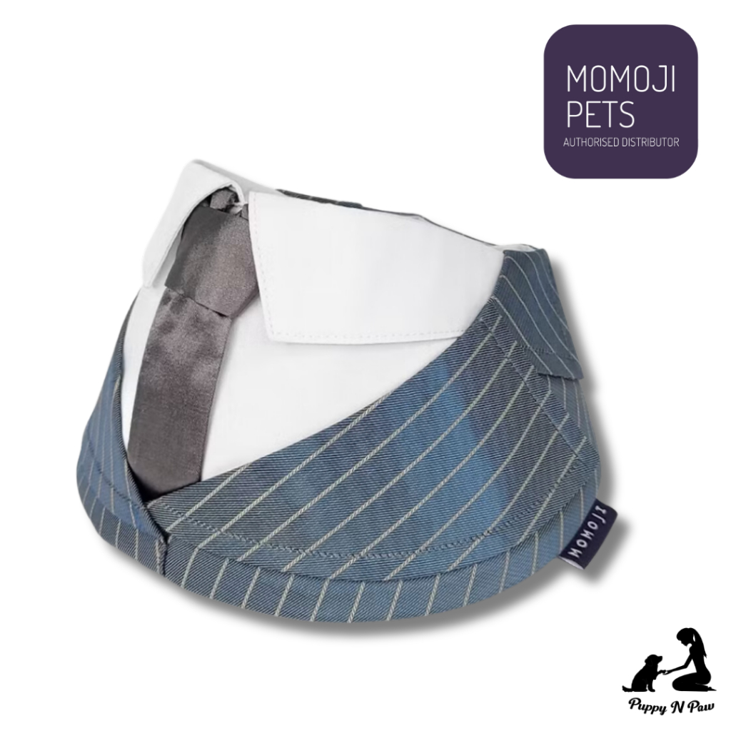 Momoji Des Voeux Fossil Gray Pet Bib ชุดสุนัข ชุดแมว