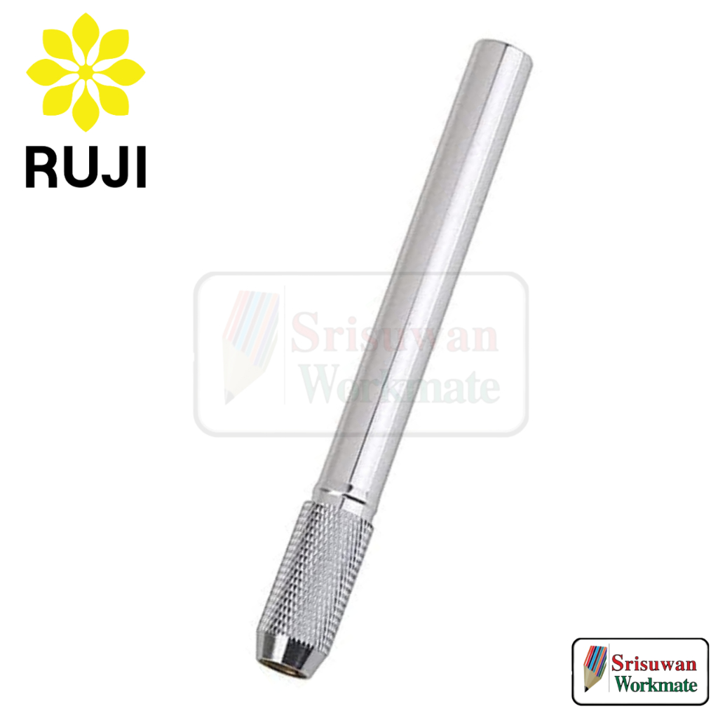 RUJI RJ-339 ปลอกต่อดินสอ 1 หัว สีเงิน ด้ามต่อดินสอ ที่ต่อดินสอ Pencil Holder สำหรับต่อดินสอ ปลอกต่อดินสอสี รุจิ SE-CY002