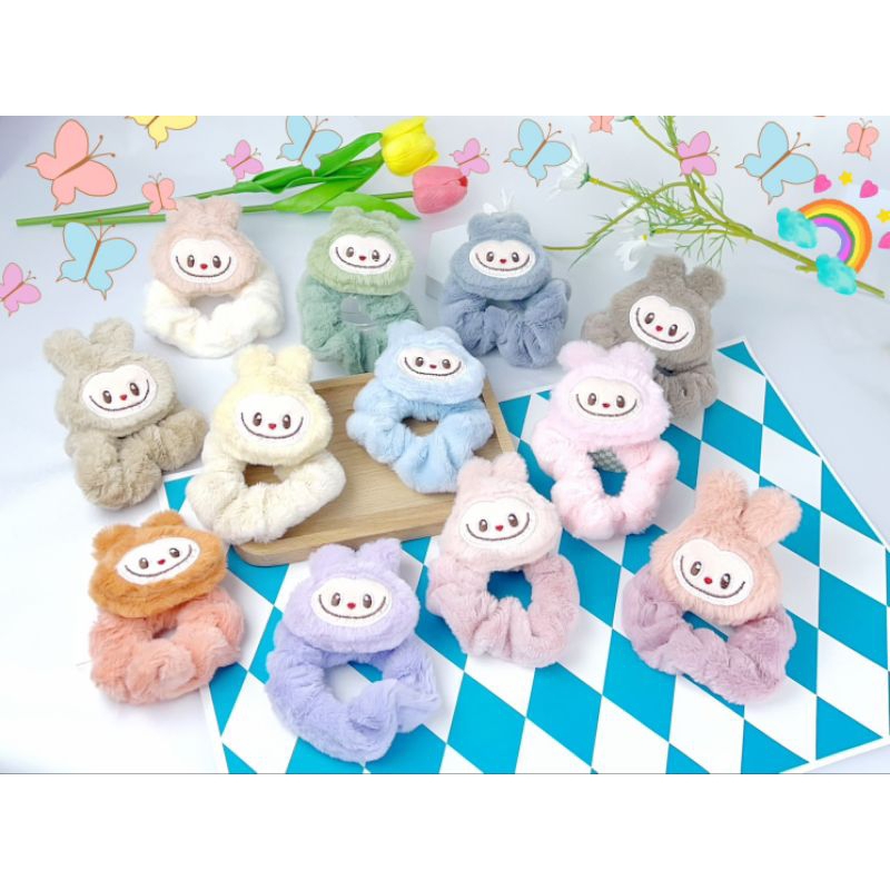 ยางมัดผมหัวตุ๊กตาลาบูบู้ Labubuขายส่งยกโหล12อัน