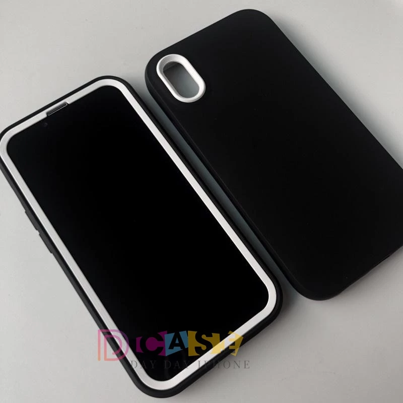 3 in 1 เคสโทรศัพท์ เคสประกบสีพื้นมาใหม่ เคส for iPhone 11 Pro Max 15 14 13 12 16 Pro Max XR XS Max 7 8 Plus SE 2020