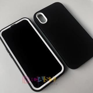 3 in 1 เคสโทรศัพท์ เคสประกบสีพื้นมาใหม่ เคส for iPhone 11 Pro Max 15 14 13 12 16 Pro Max XR XS Max 7 8 Plus SE 2020