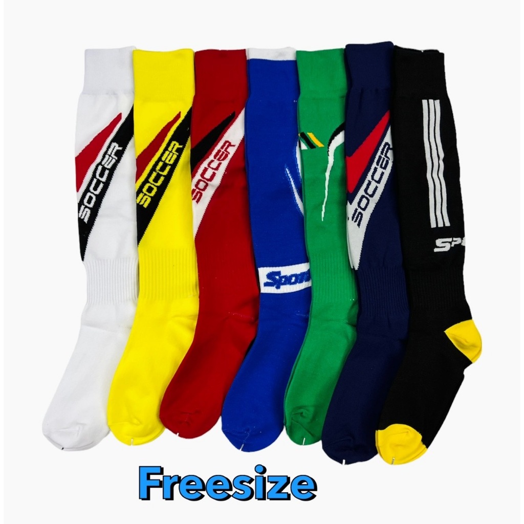 1คู่ ถุงเท้าฟุตบอลผู้ใหญ่  freesize งานไทย  ใส่เล่นกีฬา