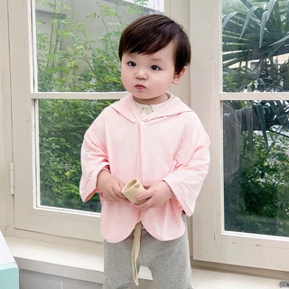Babyonline(Y354)I5/0F0R (ส่งด่วน1วัน)เสื้อคลุมกันแดดกันUVแขนยาวมีหมวกสำหรับเด็ก มีซิป ป้องกันแสงแดด