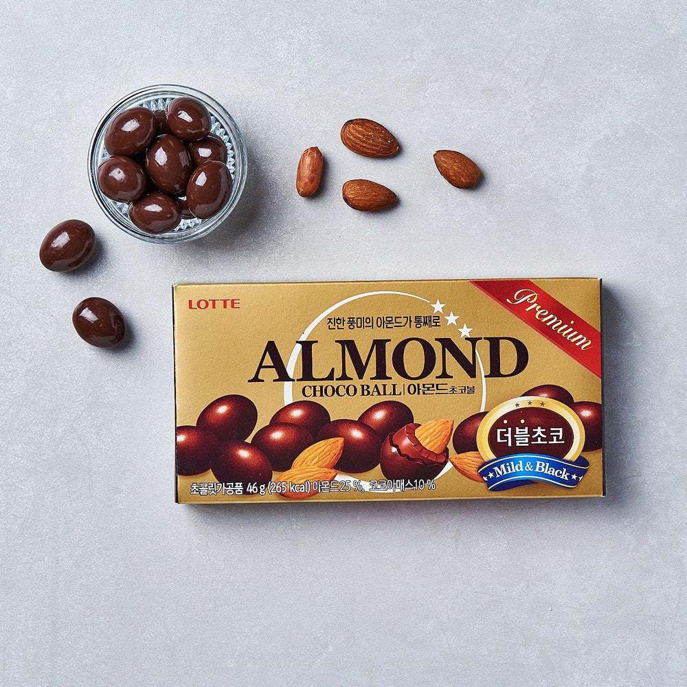 Lotte ล็อตเต้ อัลมอนด์ช็อกโกบอล อัลมอนด์เคลือบช็อกโกแลต Almond Choco Ball 46g