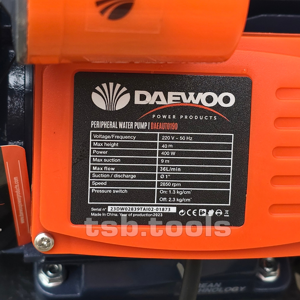 ปั๊มน้ำอัตโนมัติ 400 วัตต์ DAEWOO160, DAEWOO190  ใบพัดทองเหลืองแท้ สินค้าคุณภาพ Clinton รุ่น PS-150​AUTO​ ปั้มน้ำ - รูปที่ 5