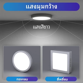 ไฟดาวน์ไลท์ ดาวน์ไลท์ led ดาวไลท์ติดลอย Downlight ไฟกลม โคมไฟเพดาน ติดลอย 6W 12W 18W 24W ไม่ต้องเจาะ แสงขาว รับประกัน3ปี
