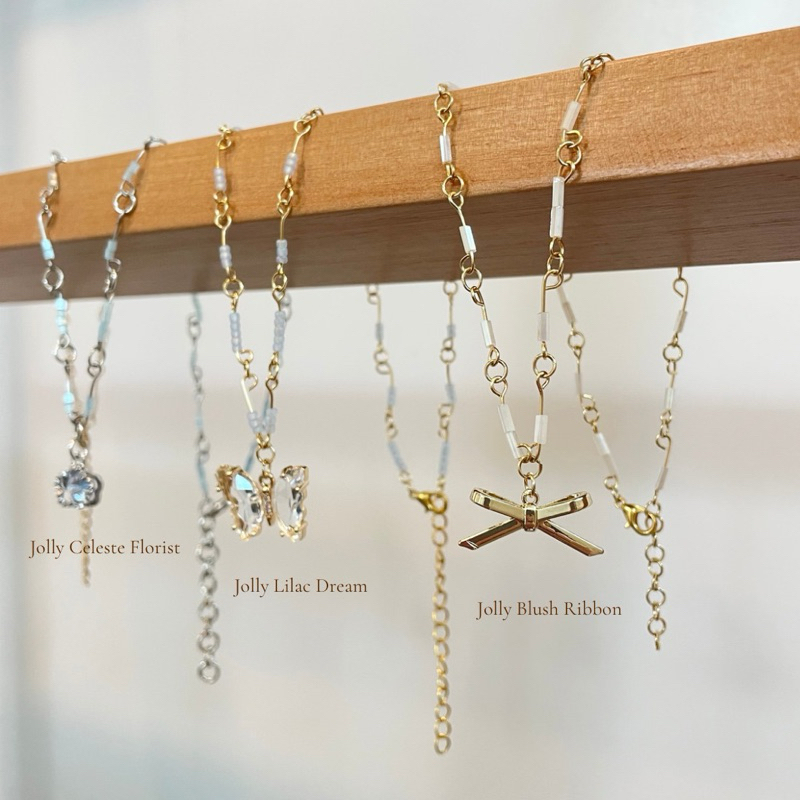 (พร้อมส่ง) TMT Jolly Star Chain Necklace สร้อยคอ handmade จี้โบว์ จี้ดอกไม้ จี้ผีเสื้อ