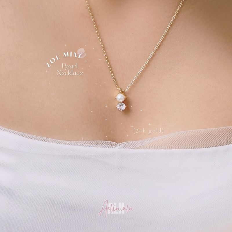 Aelin.aln - Zoe mini pearl necklace (Pearl me up collection) สร้อยคอประดับมุก สาวแพ้ง่ายใส่ได้ค่ะ #N