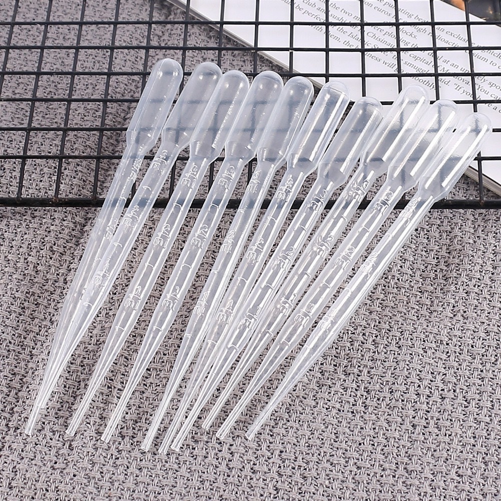 หลอดหยดวุ้น เรซิน ของเหลวชนิดต่างๆ dropper พลาสติกใส (1 ชุด 10 ชิ้น)