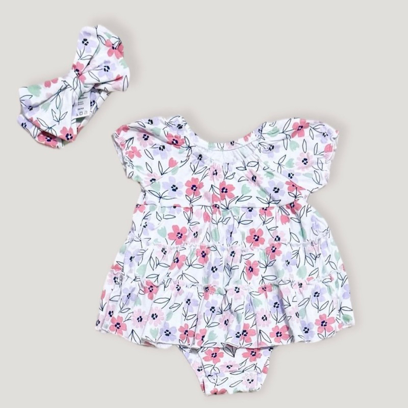 บอร์ดี้สูท+คาดผม แบรนด์ Duck Duck Goose ไซส์9เดือน ไซส์12เดือน