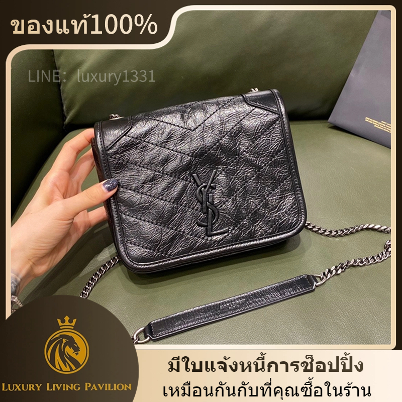 👜ซื้อในฝรั่งเศส Yves saint Laurent YSL NiKi chain wallet bag การรับประกัน 2 ปี