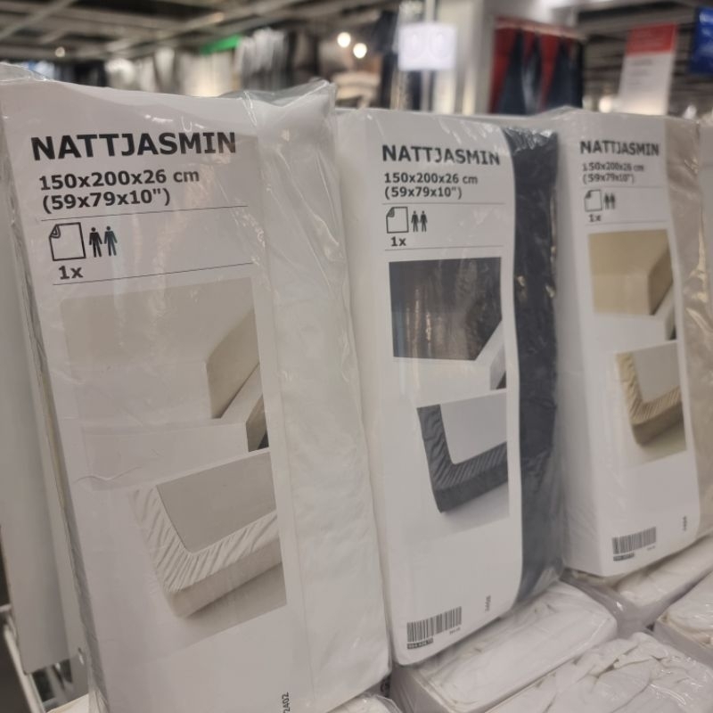 NATTJASMIN ผ้าปูที่นอนรัดมุม IKEA
