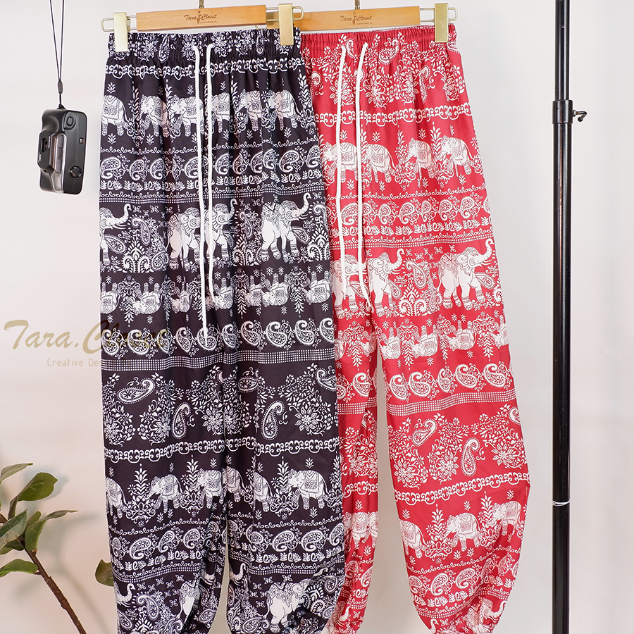 COM504 TARA Pants กางเกงช้างจั๊มปลายขา เอวยางยืด มีสายในตัว  ผ้าไหมอิตาลี ผ้าเบาใส่สบาย ผ้าดี ไม่ขาดง่าย ช้างไม่กลับหัว ราคา ถูกที่สุด ดีลบีเคเค แกลเลอรีภาพที่ 9