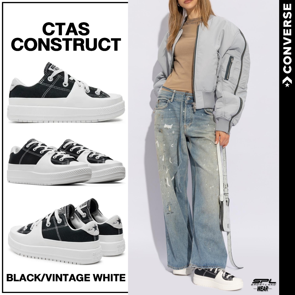 Converse คอนเวิร์ส รองเท้าผ้าใบ รองเท้าลำลอง UX Chuck Taylor All Star Construct OX A06600CMU4BKXX (2900)