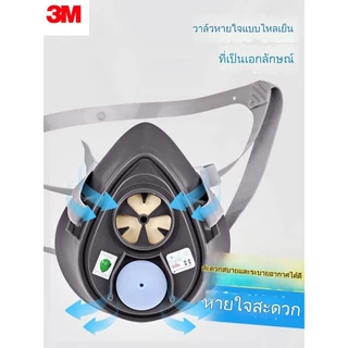 ชุดหน้ากากพ่นสีแก๊สเคมี ป้องกันควัน ป้องกันฝุ่น ระบายอากาศ 3M 3200