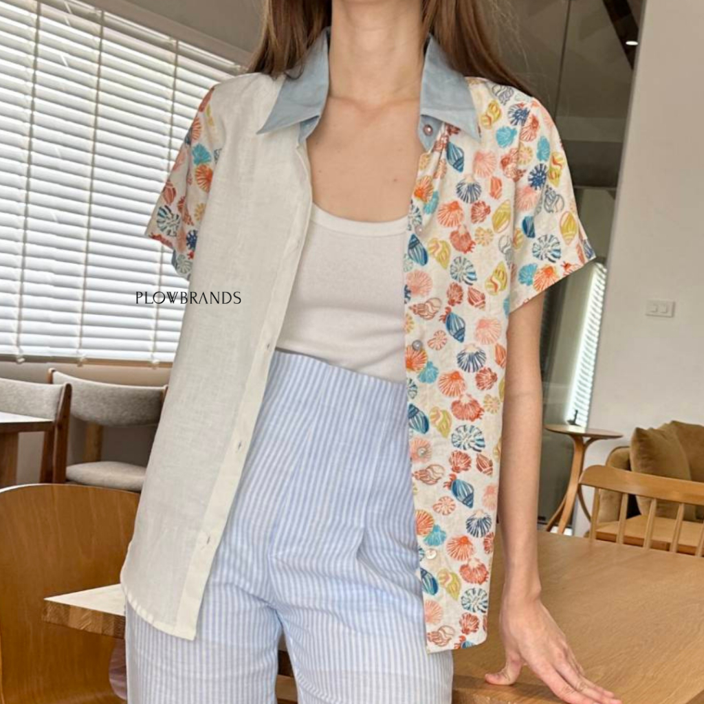 PLOWBRANDS TS0019 Laura​ shirt​ colorful mix (SS24) [สินค้าราคาพิเศษ ขอสงวนสิทธิ์งดเปลี่ยน/คืนเงิน ทุกกรณี]