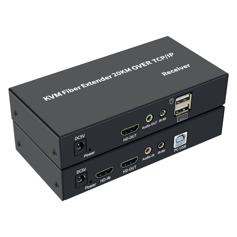 KVM Fiber Extender 20 km. HDMI+USB ไฟเบอร์ KVM Extender HDMI KVM การทำงานระยะไกล