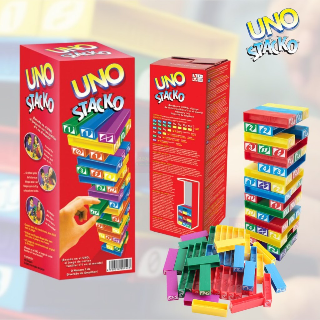 Uno Stacko เกมส์อูโน่ตึกถล่มเกมส์ประจำครอบครัว มีตัวเลขประกอบ พร้อมส่ง