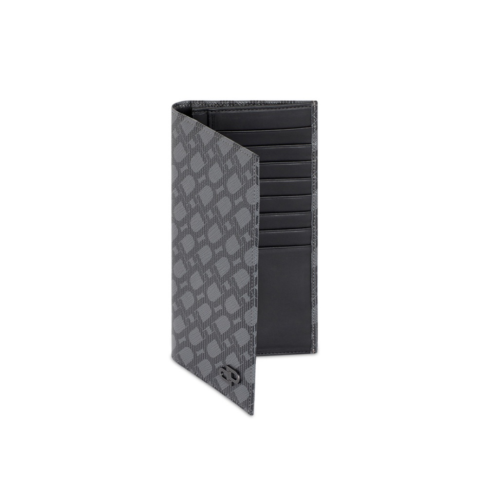 DAPPER กระเป๋าสตางค์ DP Interlock Monogram Breast Pocket Wallet สีดำลาย (BWM/BK/1135PP2)