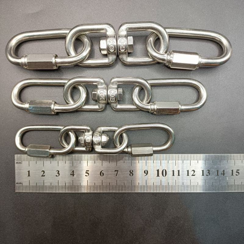 ชุดอะไหล่คล้องโซ่ ชุดตะขอคล้องโซ่หมา คล้องชิงช้า ควิกลิงค์ ลูกหมุน ตะขอคล้องโซ่ - รูปที่ 7